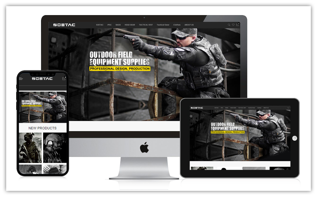 户外用品网站设计制作-天地心网络